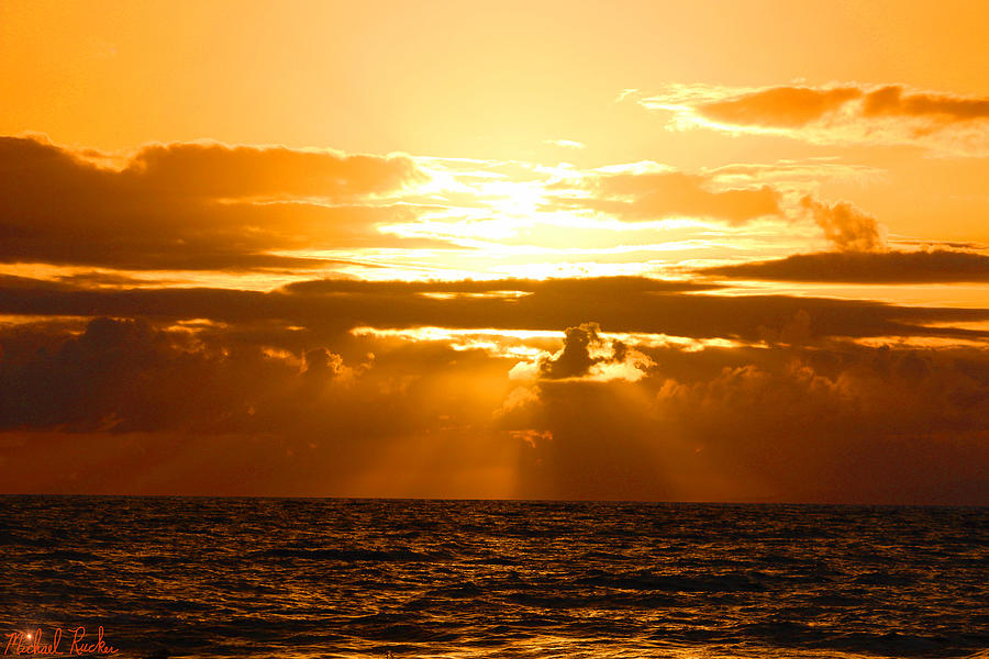 Tropical Hawaiian Sunset Photograph by Michael Rucker