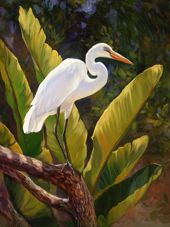 Heron Painting - Tropical Heron by Laurie Snow Hein