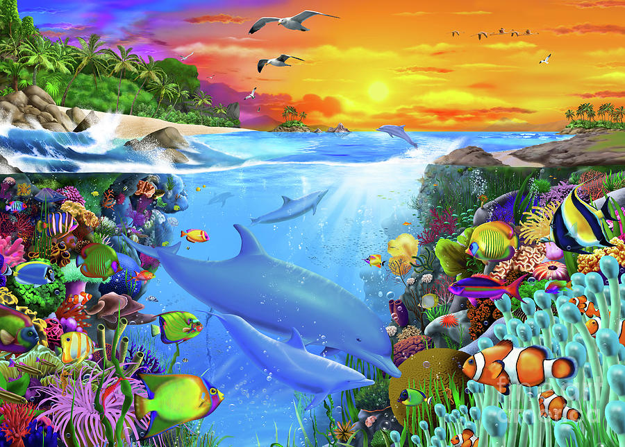 Tropical Island Bay Digital Art by MGL Meiklejohn Graphics Licensing