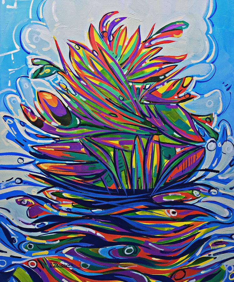 Tropical island  Painting by Enrique Zaldivar