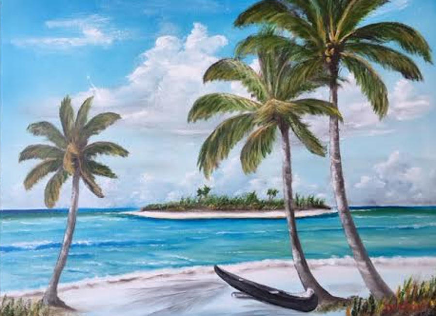 Tropical Island Painting by Lloyd Dobson