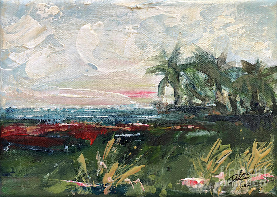 Tropical Lake Breeze Painting by Deborah Ferree