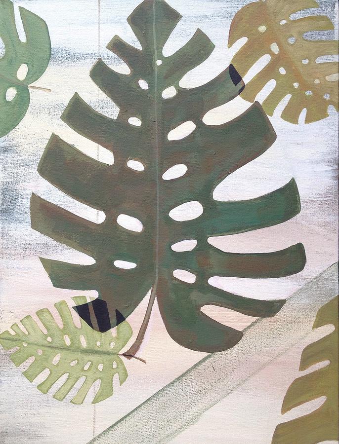 Green Painting - Tropical Leaf by Laura Parrish