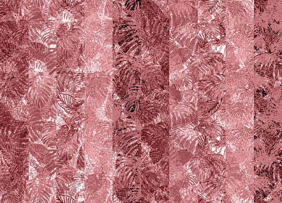 Tropical Leaf Stripes Dusty Cedar by Karen Dyson Tropical Leaf Stripes Dusty Cedar by Karen Dyson