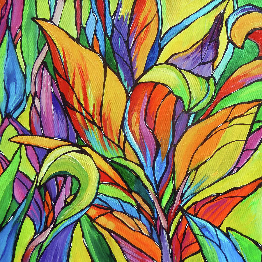 Tropical Leaves 3 Painting by Judi Krew
