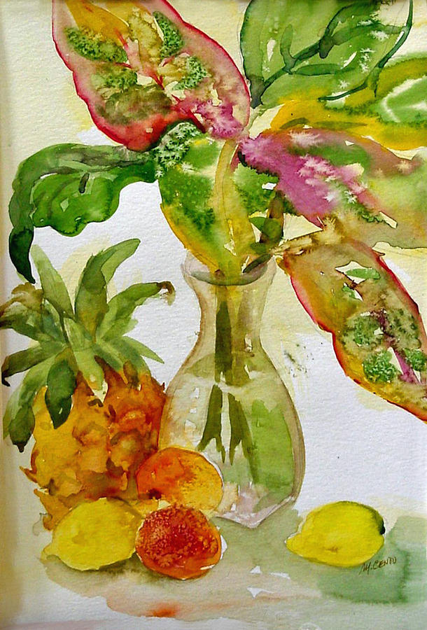 Tropical Leaves Painting by Mafalda Cento