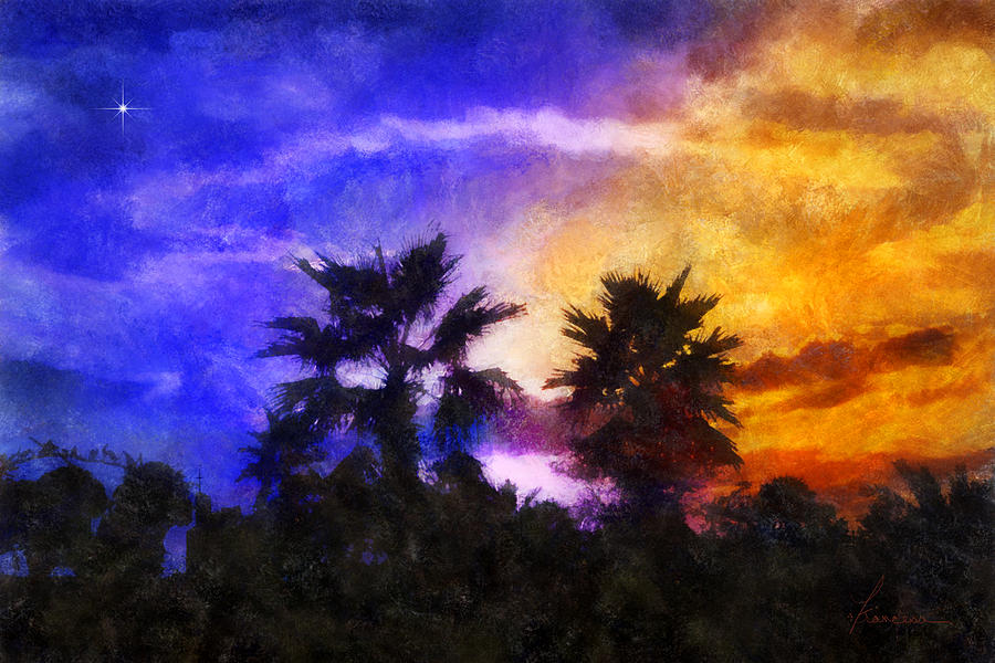 Tropical Night Fall Digital Art by Frances Miller