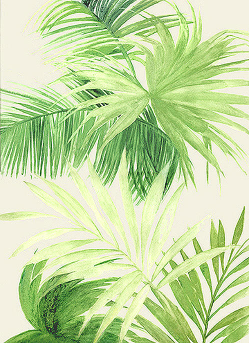 Tropical Palm Leaves Painting by Marja Koskinen-Talavera