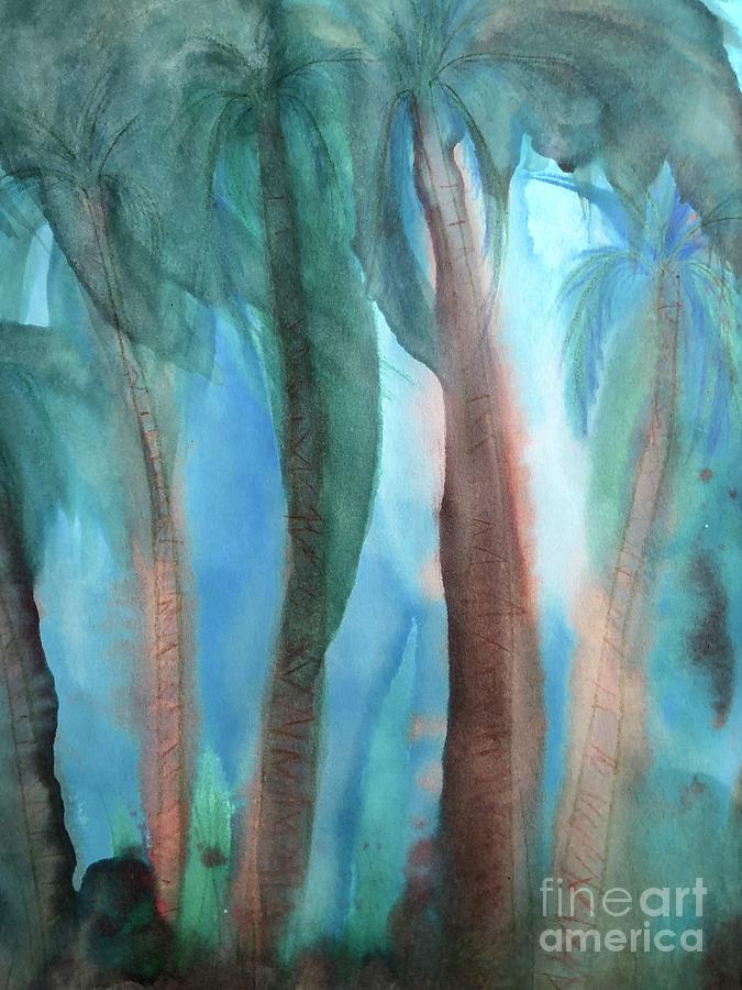Tropical Palms Painting by Karen Nicholson