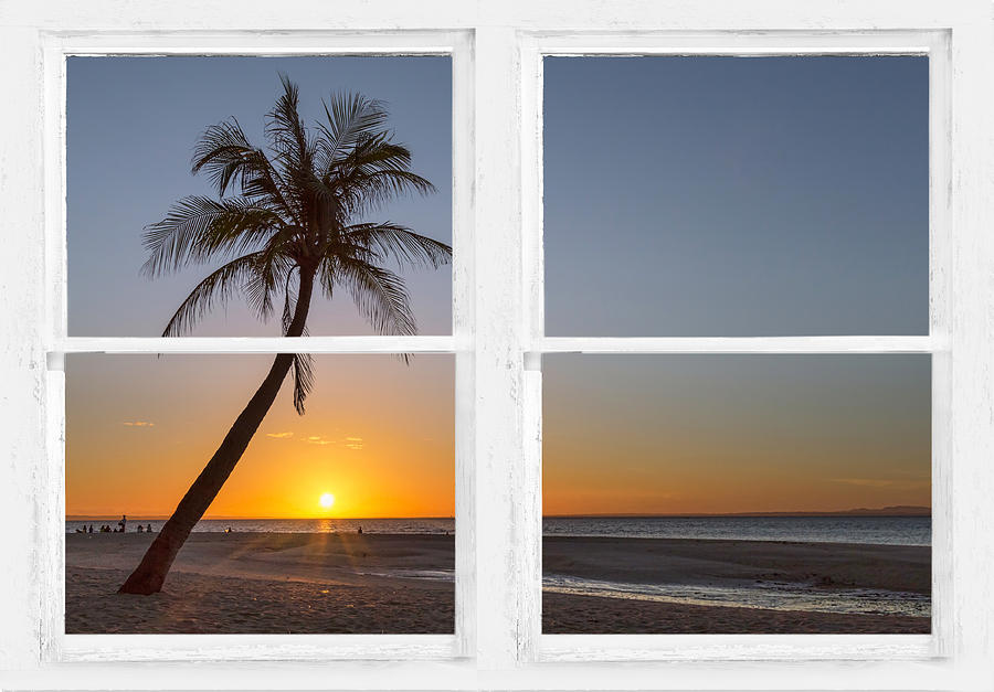 Tropical Paradise Morning Sunrise Whitewash Window View Photograph by James BO Insogna