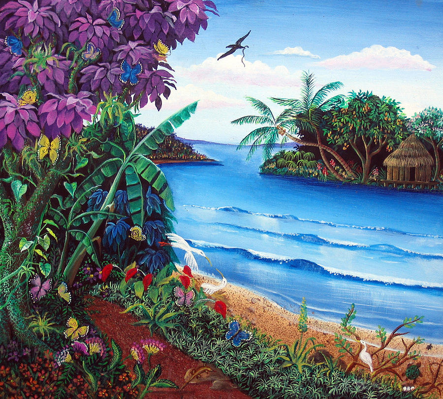 Landscape Painting - Tropical Paradise by Sarah Hornsby