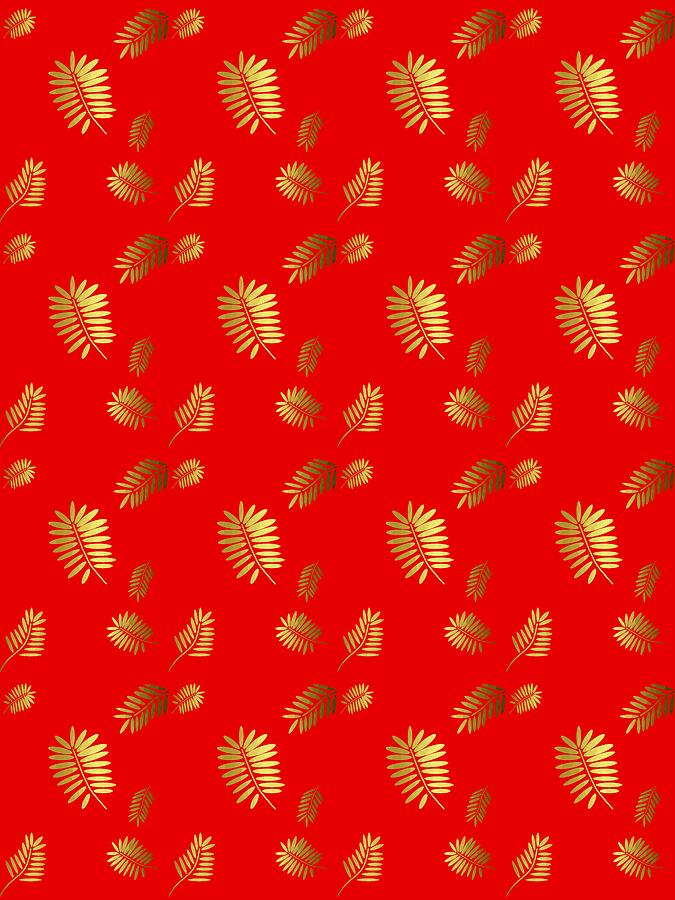 Tropical Pattern Red Digital Art by Kathleen Sartoris