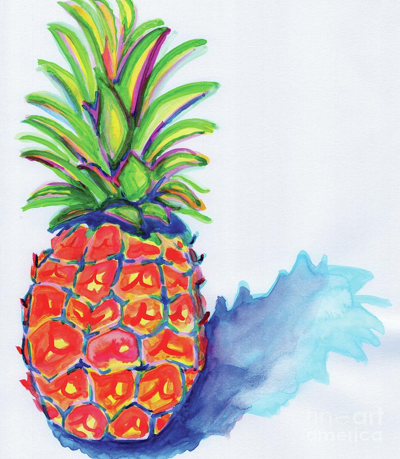 Tropical Pineapple Painting by Anne Seay