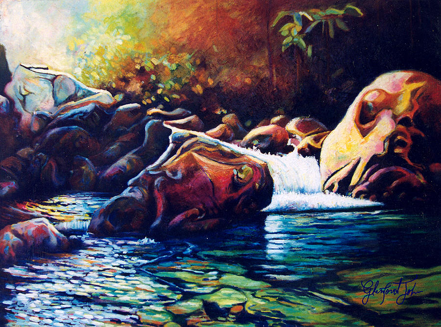 Tropical River Painting by Glenford John
