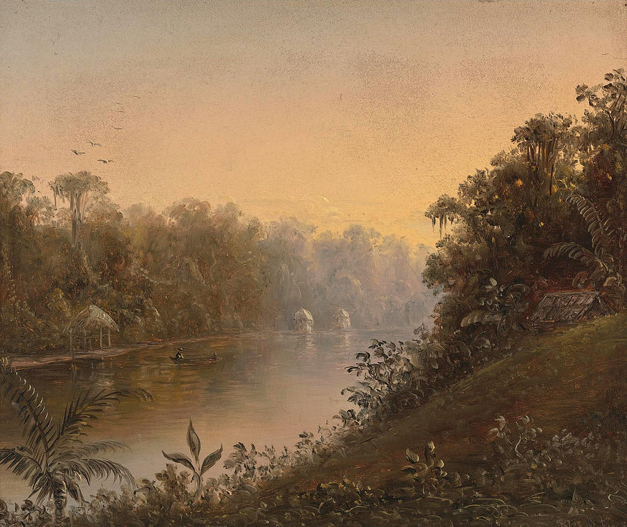 Tropical River Landscape Painting by Norton Bush