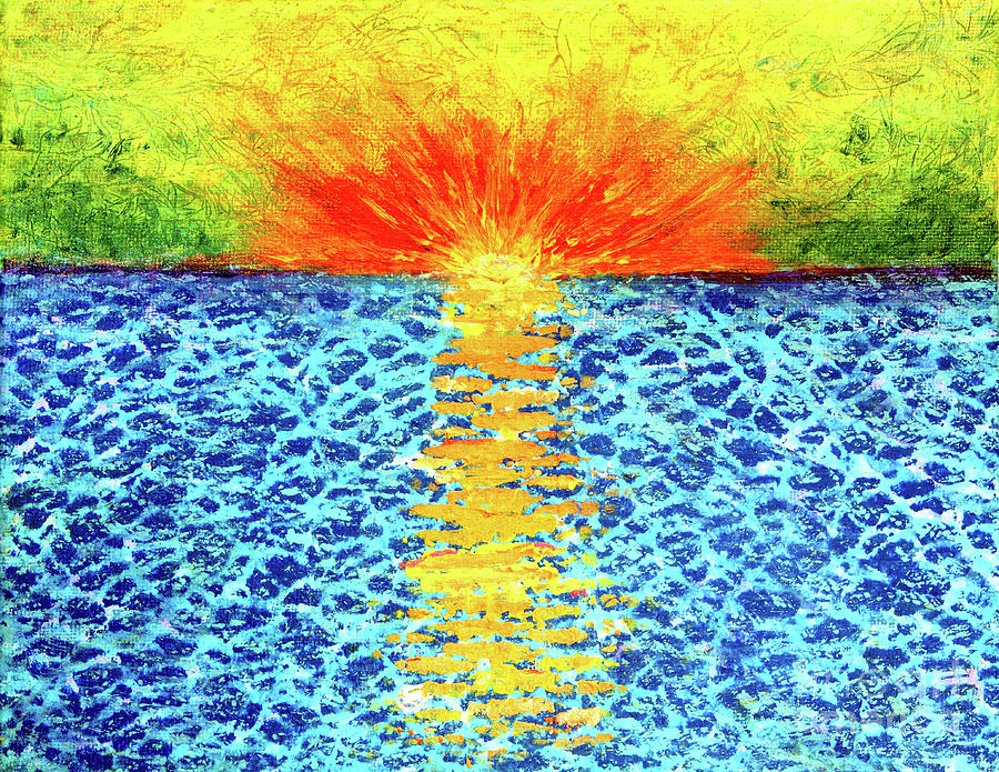 Tropical Sunrise Painting by Pattie Calfy