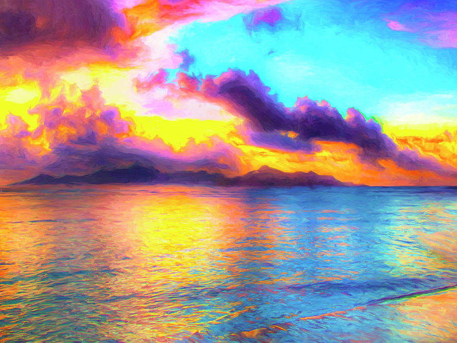 Tropical Sunset Painting by Dominic Piperata