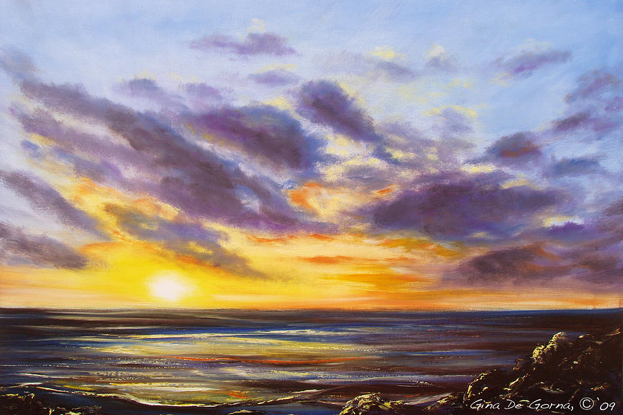 Tropical Sunset Painting by Gina De Gorna