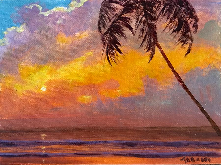 Tropical Sunset Painting by Karim Gebahi