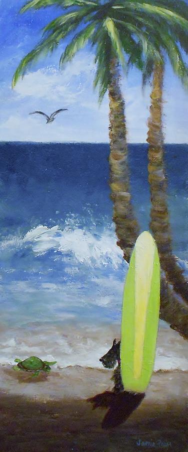 Tropical Surfboard Painting by Jamie Frier