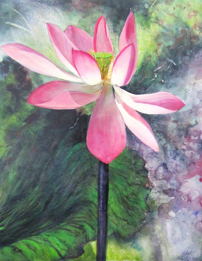 Tropical Water Lily Painting Painting by Chris Hobel