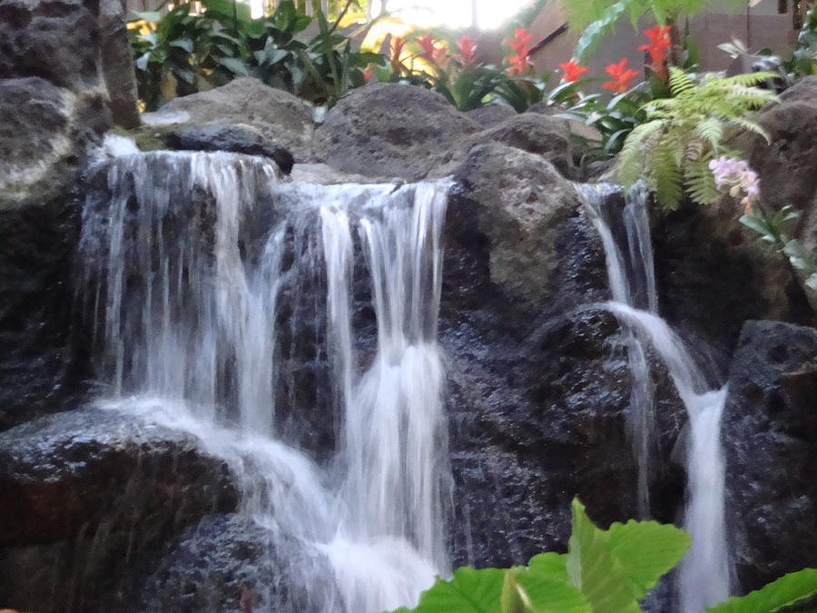 Nature Photograph - Tropical Waterfall in Paradise by Kim Chernecky