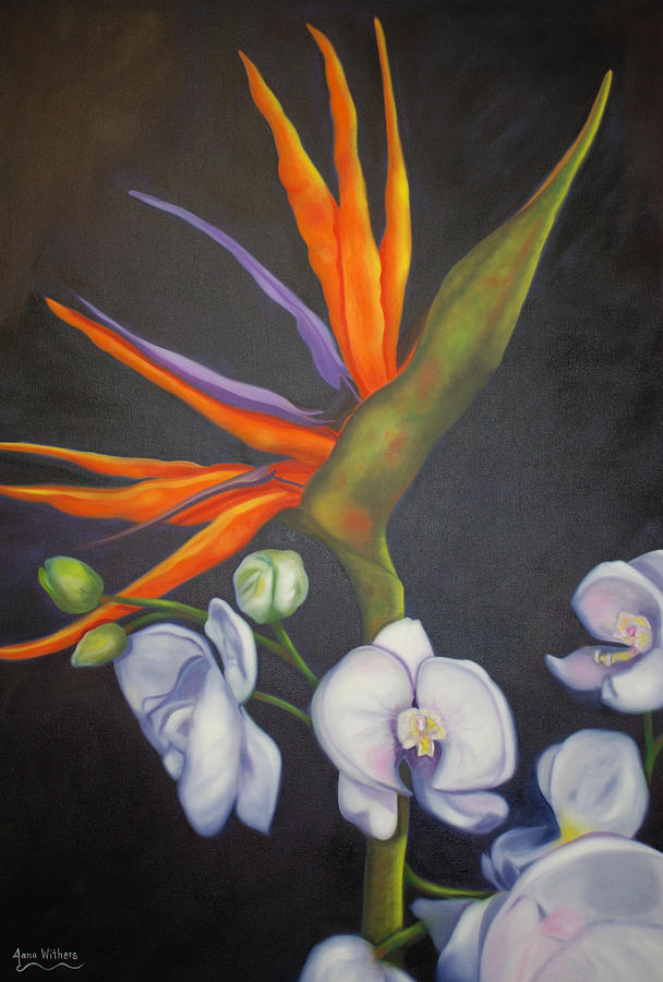 Bird Of Paradise Painting - Tropicana by Jana Withers Bird Of Paradise Painting - Tropicana by Jana Withers