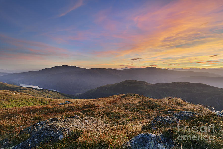 Sunset Photograph - Trossachs Sunset 2 by Rod McLean