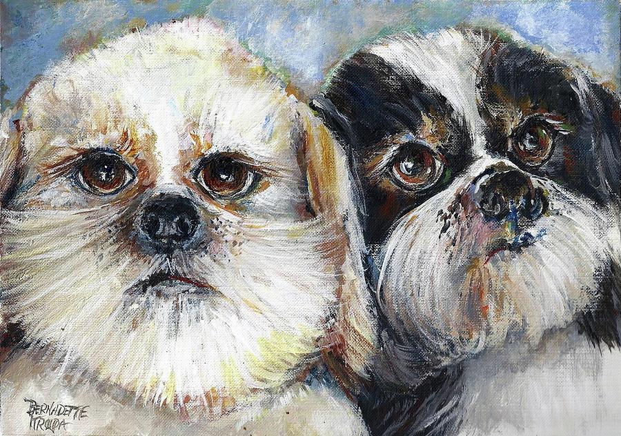 Trouble and Lexi Painting by Bernadette Krupa