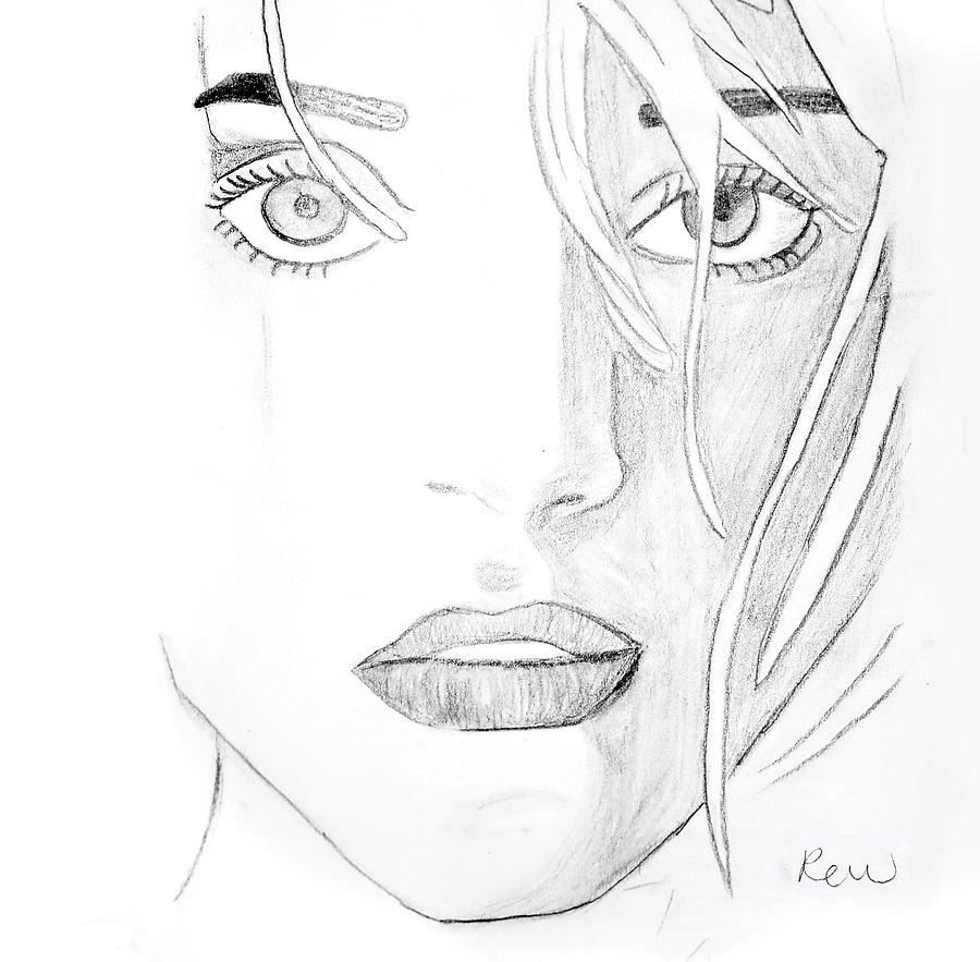 Troubled eyes Drawing by Rebecca Wood