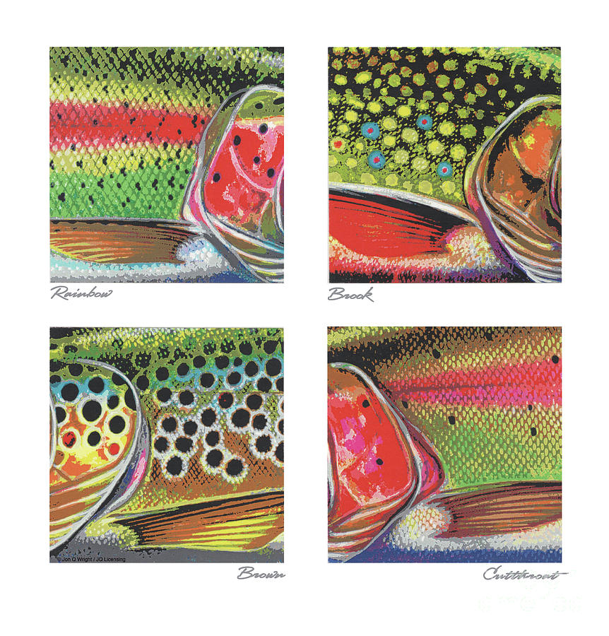 Trout Painting - Trout Colors by Jon Q Wright