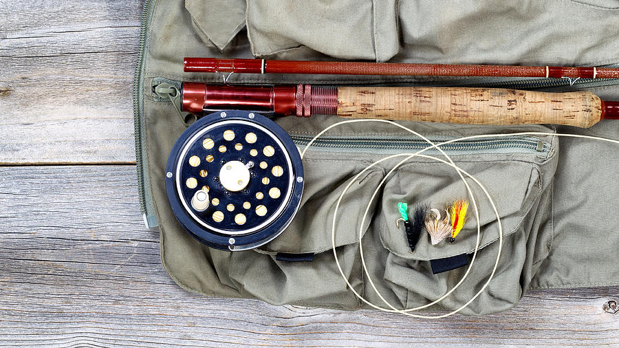Trout fishing gear on fishing vest Photograph by Thomas Baker - Fine Art  America