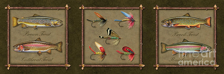 Trout Fly Panel Painting by JQ Licensing