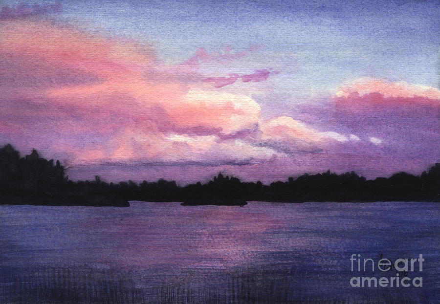Trout Lake Sunset I Painting by Lynn Quinn