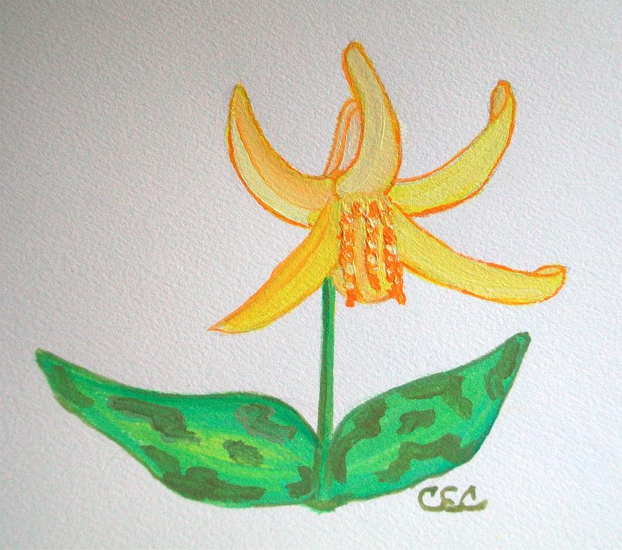 Trout Lily Painting by Carolyn Cable