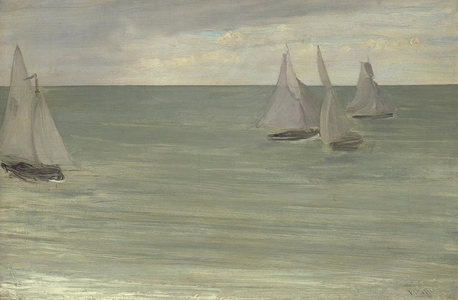James Abbott Mcneill Whistler Painting - Trouville  Grey and Green, the Silver Sea by James McNeill Whistler