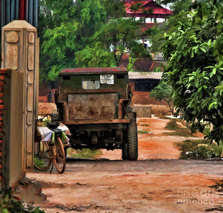 Truck Ally Way Vietnam House  Photograph by Chuck Kuhn