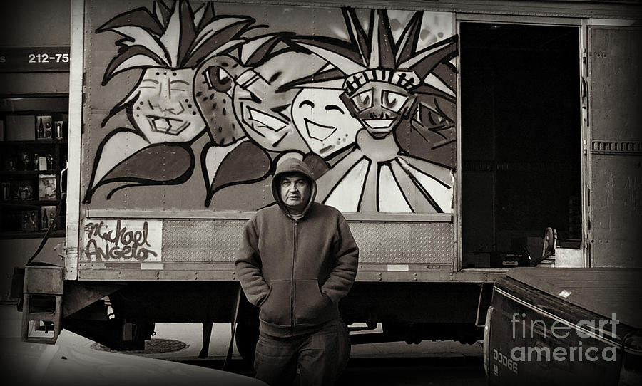 Truck Delivery Man - East Side New York Photograph by Miriam Danar