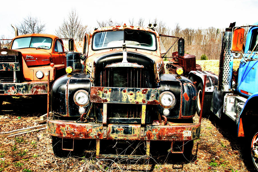 Truck Graveyard -1 Photograph by Alan Hausenflock