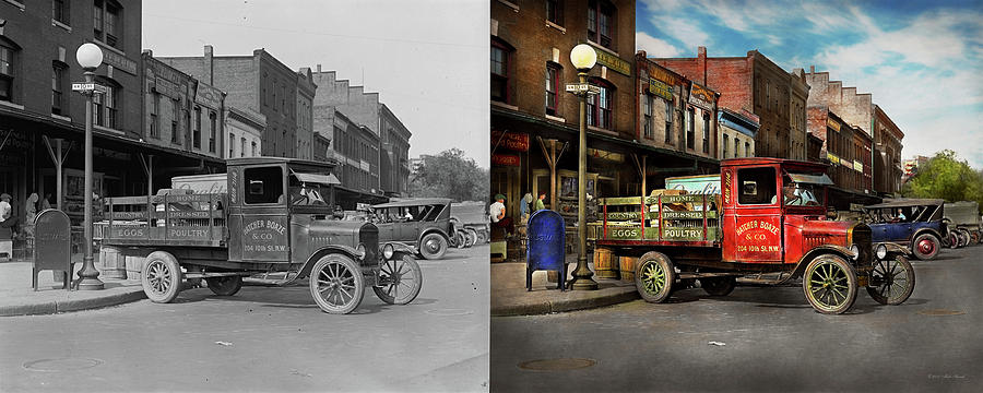 Truck - Home dressed poultry 1926 - Side by Side Photograph by Mike Savad
