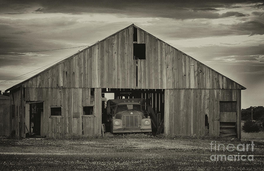 Truck in a Barn Photograph by Russell Honey - Pixels