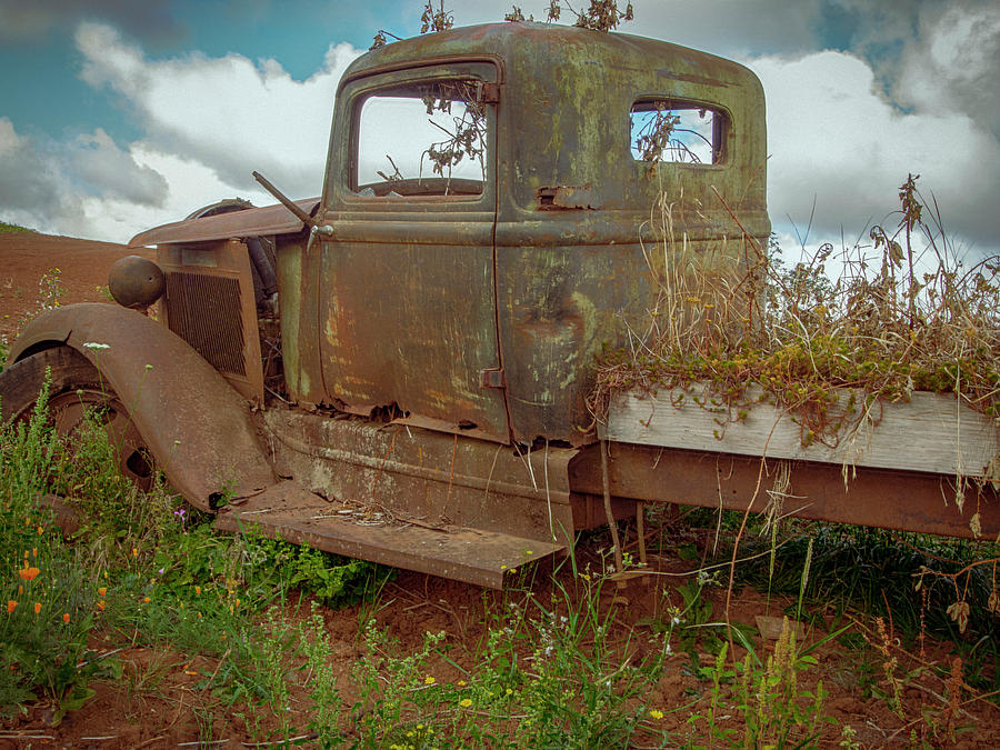Truck in a Field  Photograph by Jean Noren