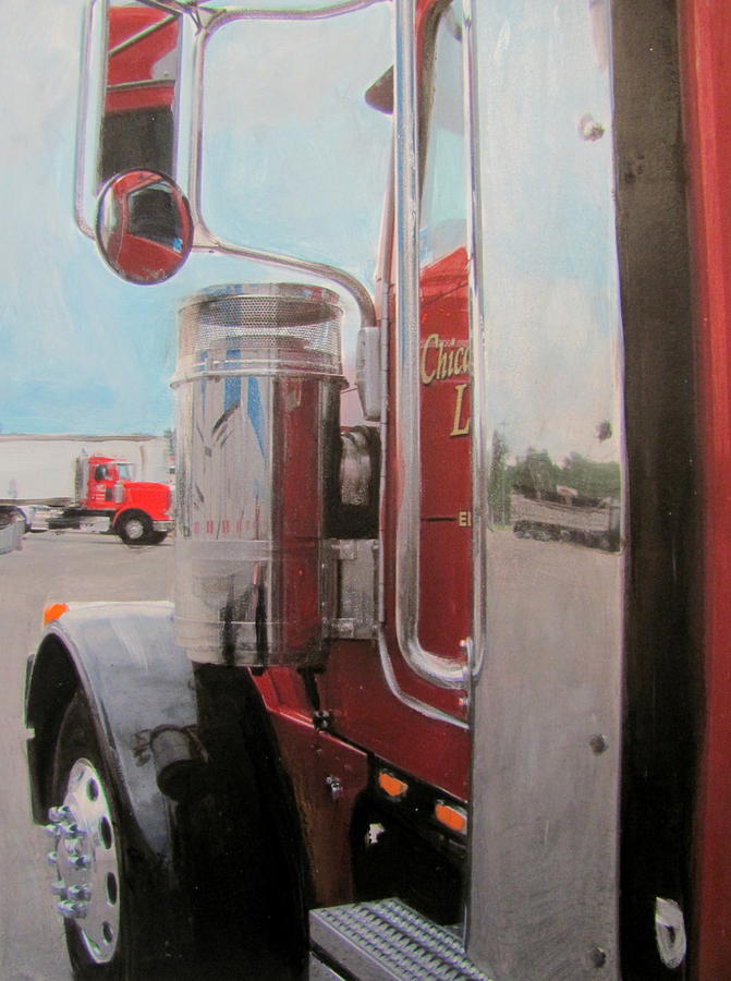Truck in Red Painting by Anita Burgermeister