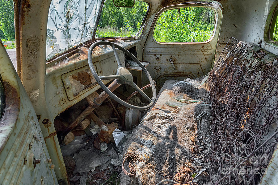 Rusty Truck Interior 2 Photograph by Paul Quinn