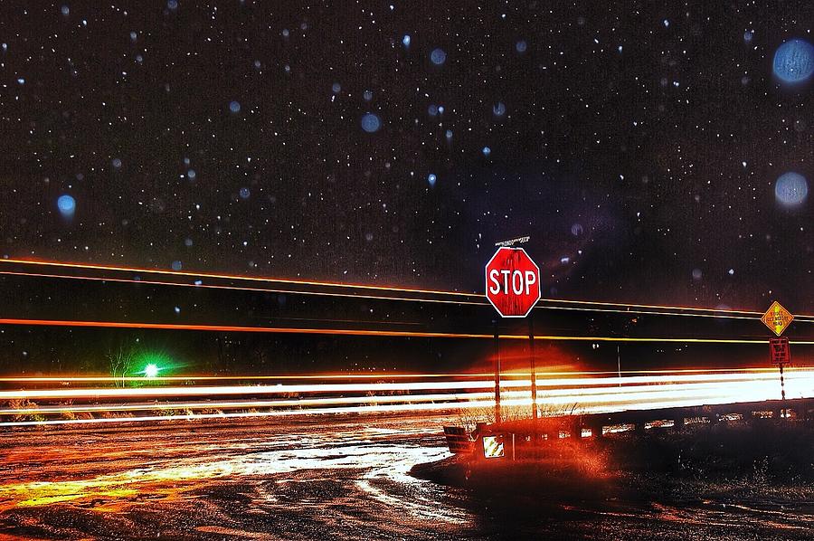 Truck lights in a Snowstorm  Photograph by Tanner Williams