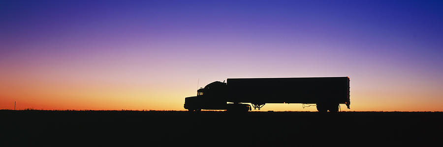 18 Wheeler Photograph - Truck Parked on Freeway at Sunrise by Jeremy Woodhouse 18 Wheeler Photograph - Truck Parked on Freeway at Sunrise by Jeremy Woodhouse