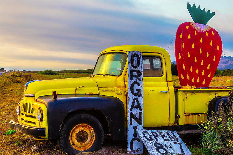 Truck With Strawberry Sign Photograph by Garry Gay