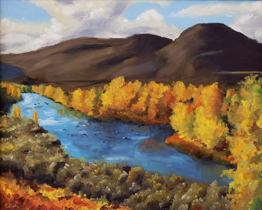 Truckee River Canyon Painting by Steve Ellison