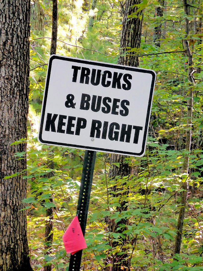 Trucks and buses keep right Painting by Jeelan Clark