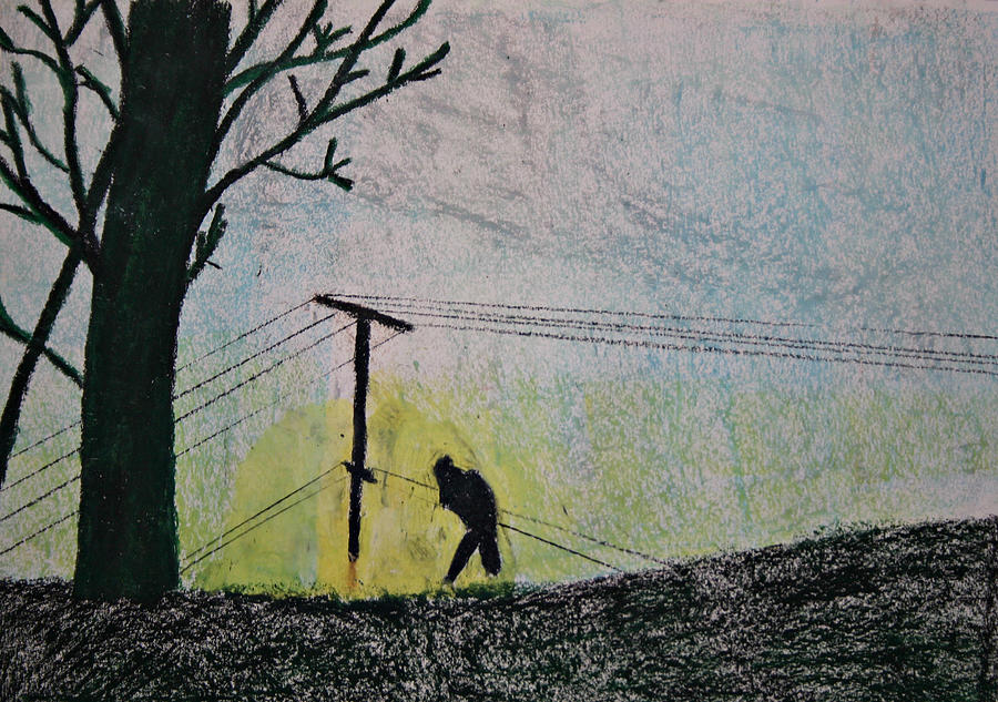 Landscape Drawing - Trudging by Desiree Aguirre